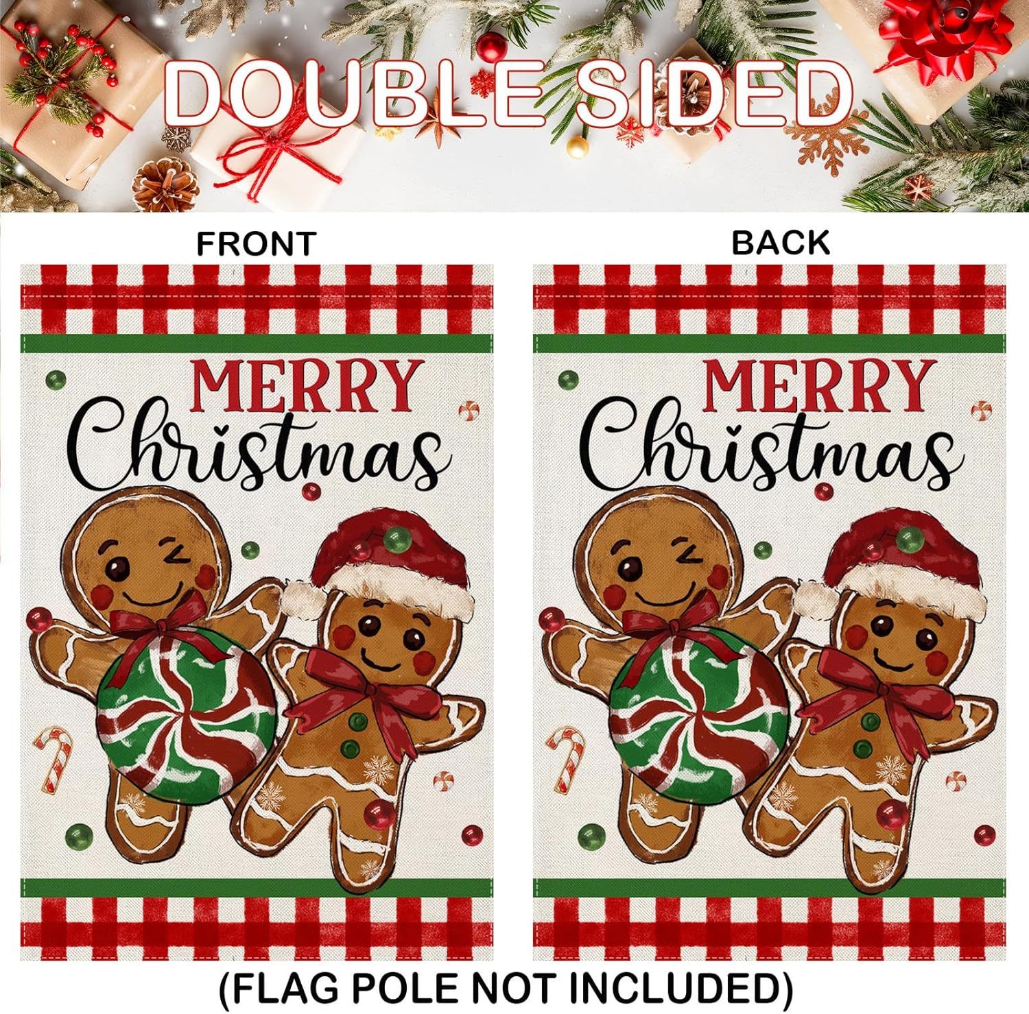 Gingerbread Patterned Flag For Holiday Decoration-Globe Flags