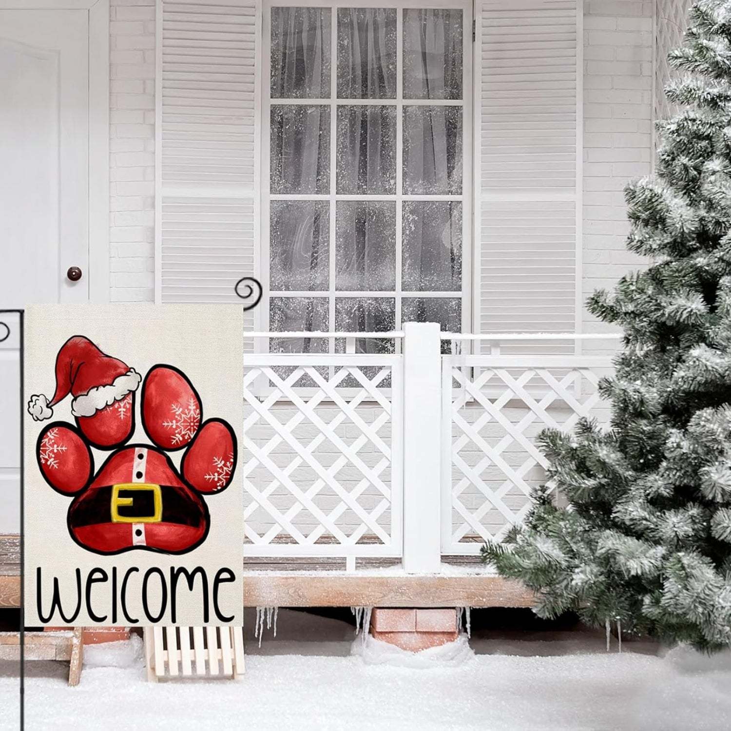 Holiday Pet Themed Garden Flag-Globe Flags