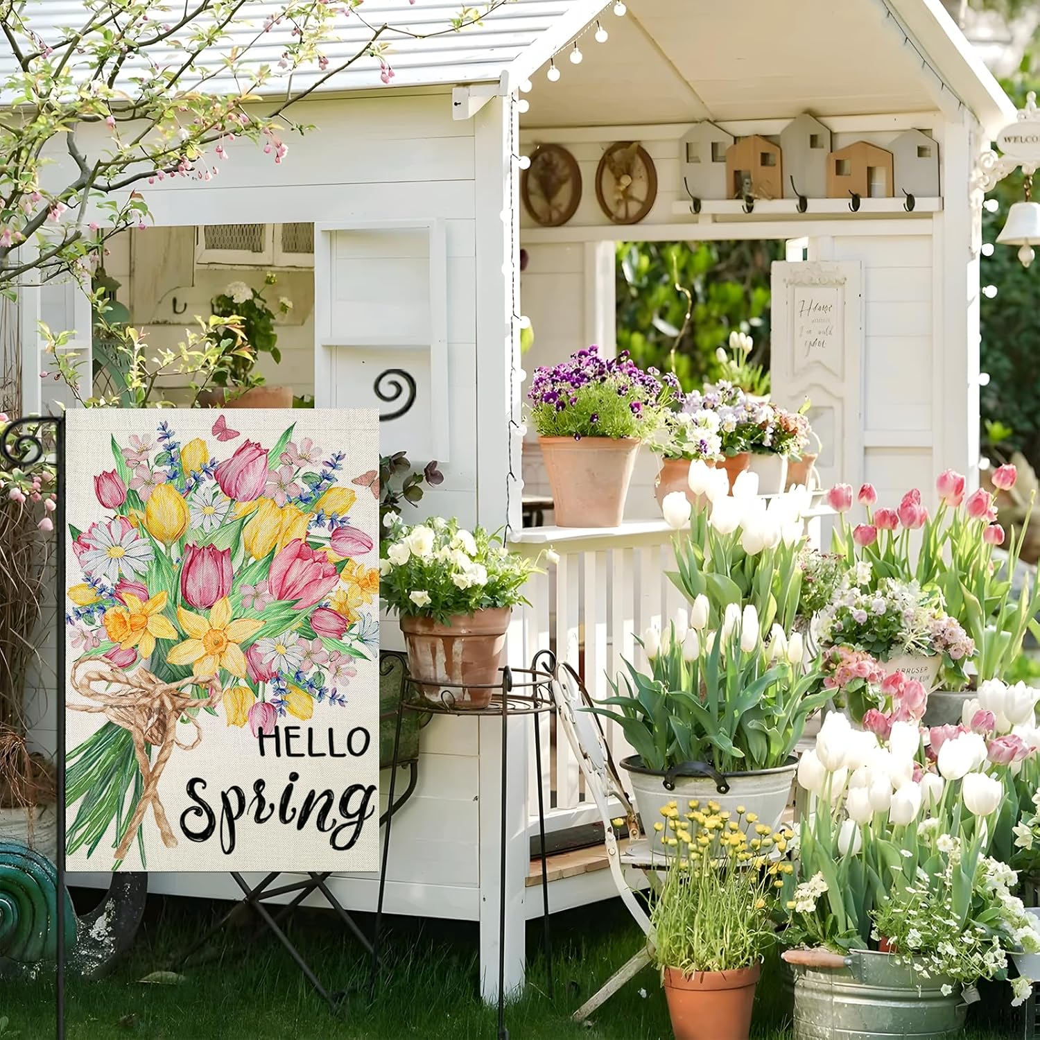 Tulip Flowers Designed Garden Flag-Globe Flags