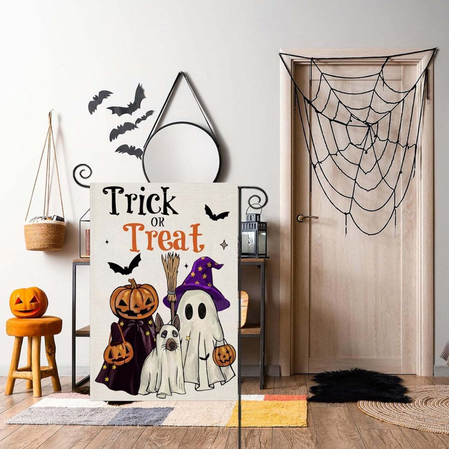 Trick Or Treat Sign Printed Halloween Garden Flag-Globe Flags