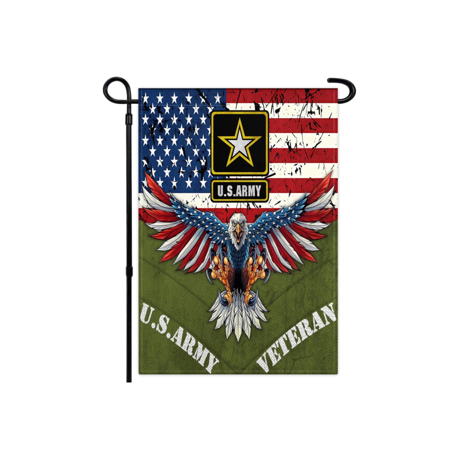 US Army Veteran Double Sided Garden Flag With Eagle Design-Globe Flags