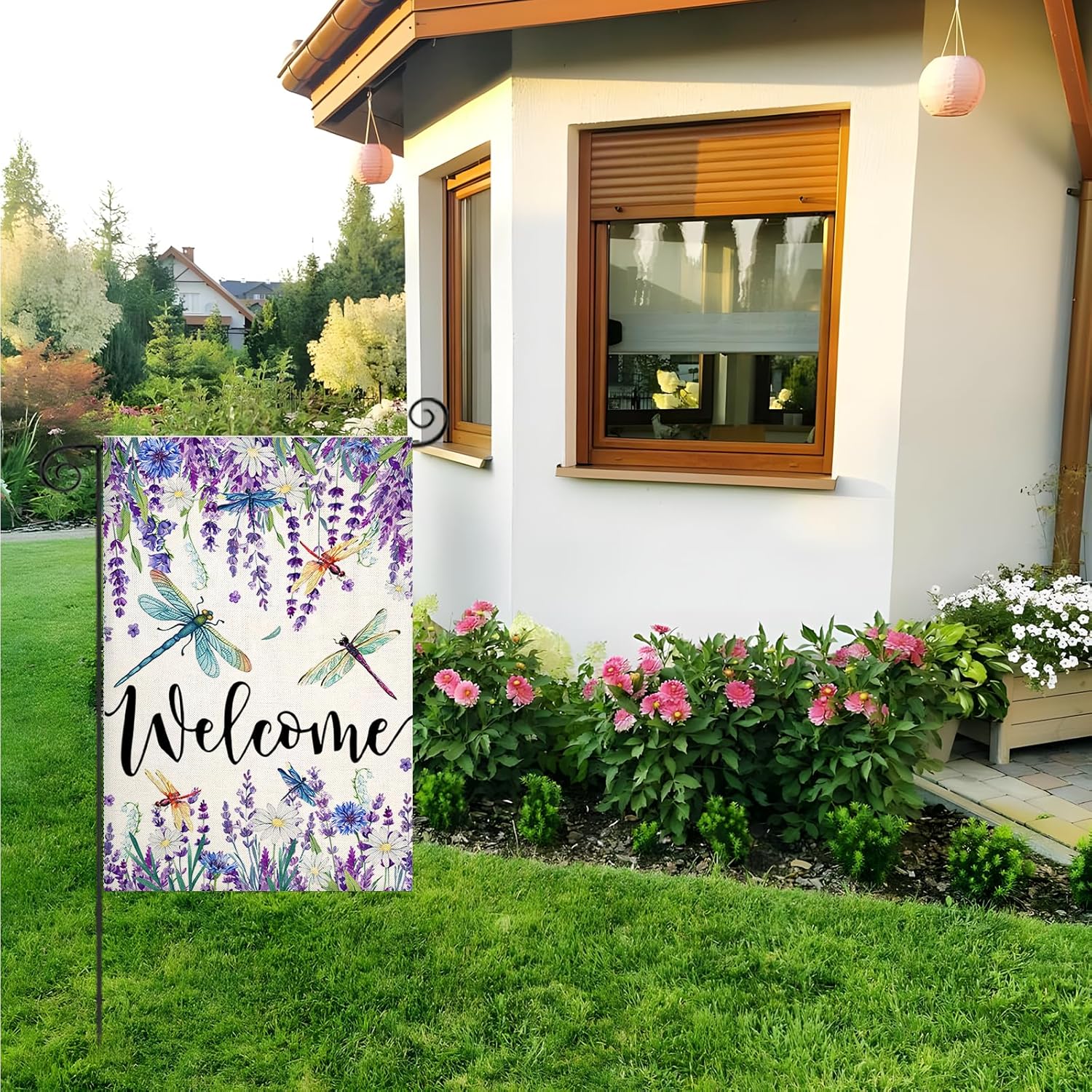 Welcome Garden Flag For Outdoor Decoration fabric detail and color accuracy