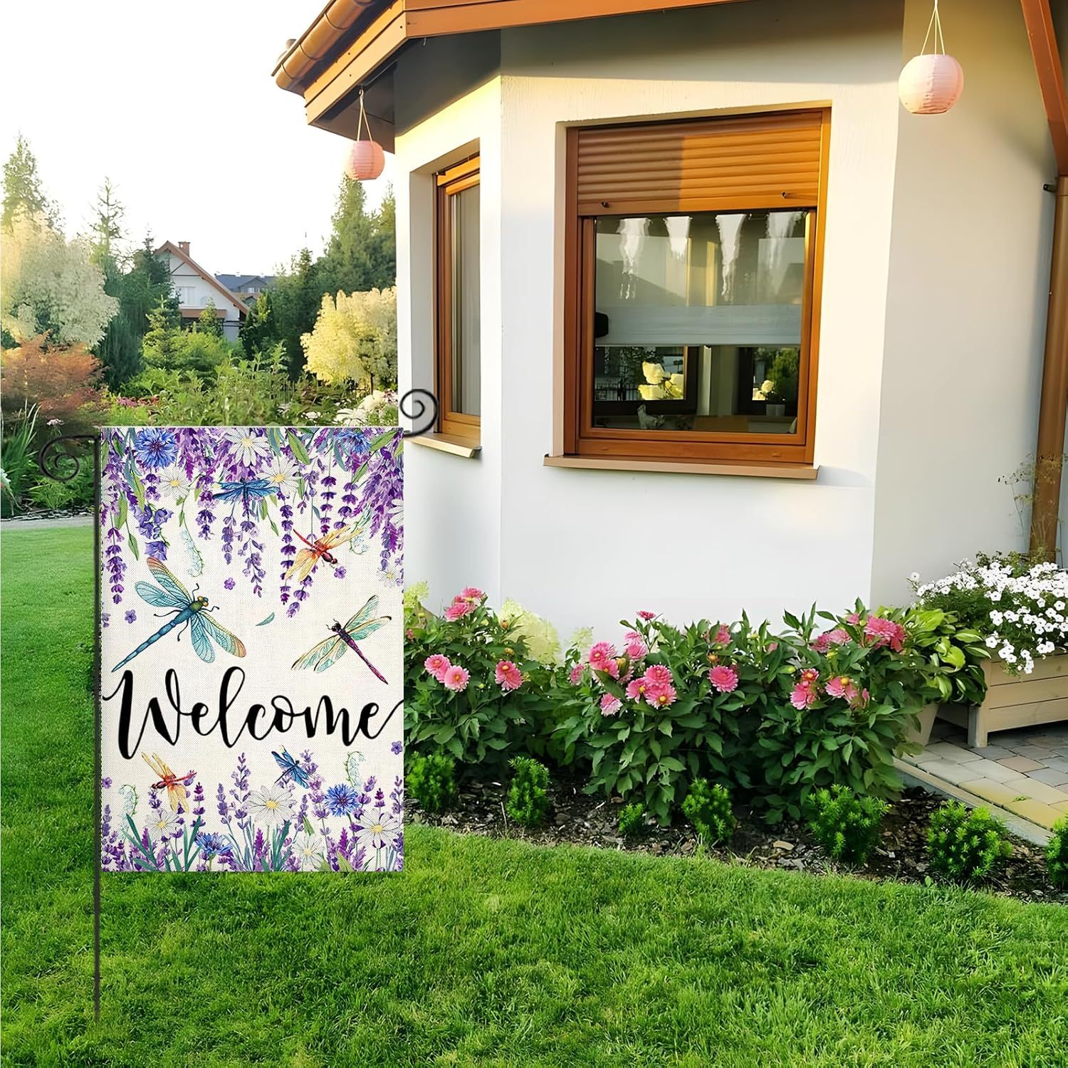 Welcome Garden Flag For Outdoor Decoration-Globe Flags
