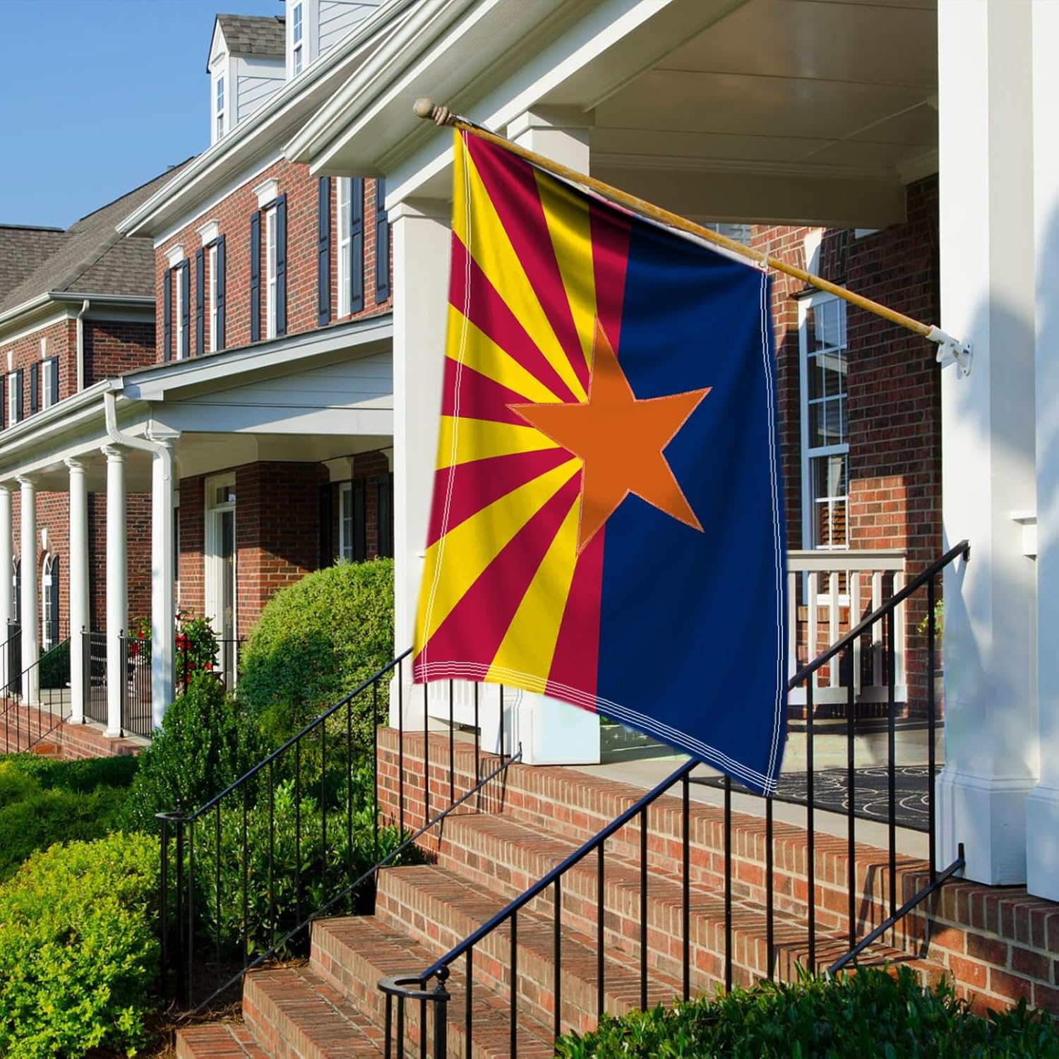 Arizona State Flag With Quadruple Stitched And Brass Grommets with brass grommet hardware detail