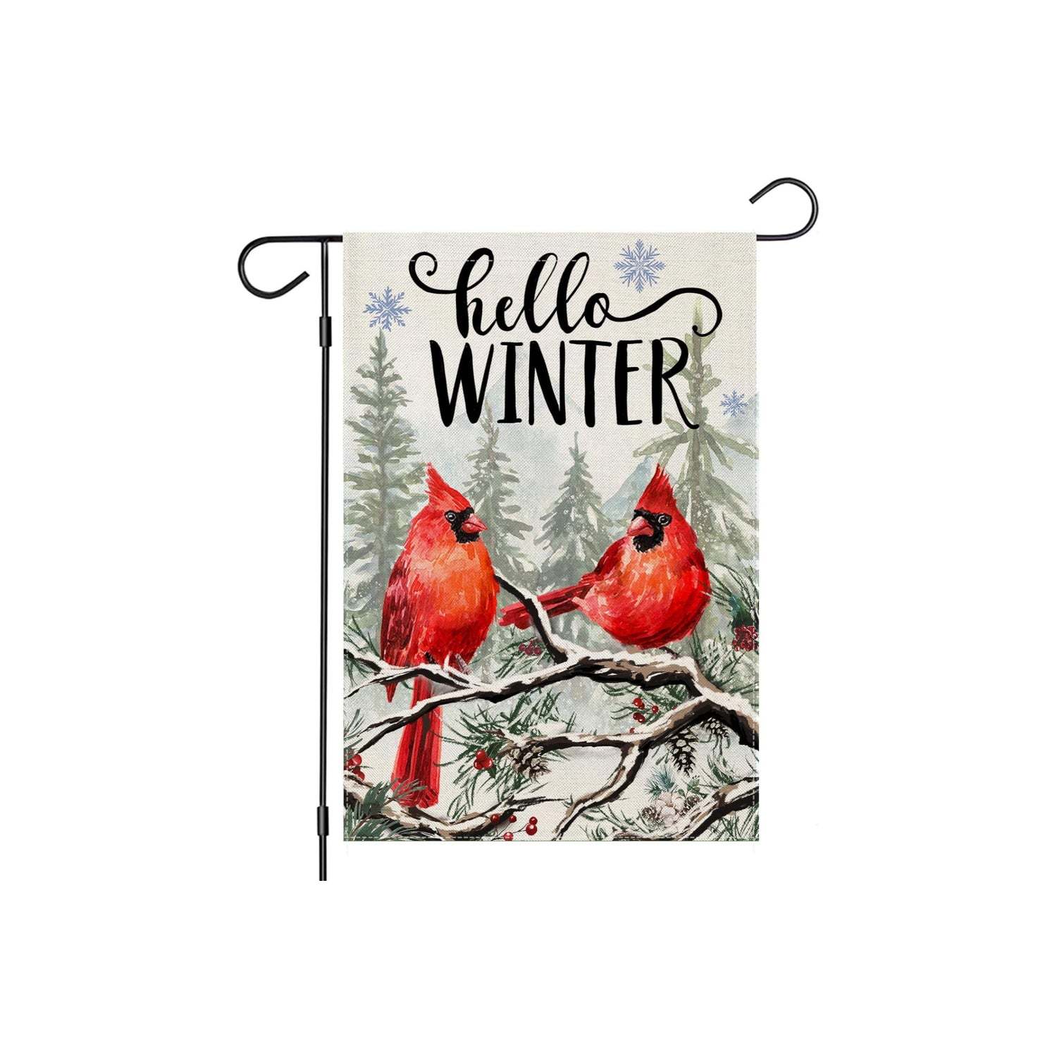 Winter Birds Designed Flag For Christmas Decoration-Globe Flags
