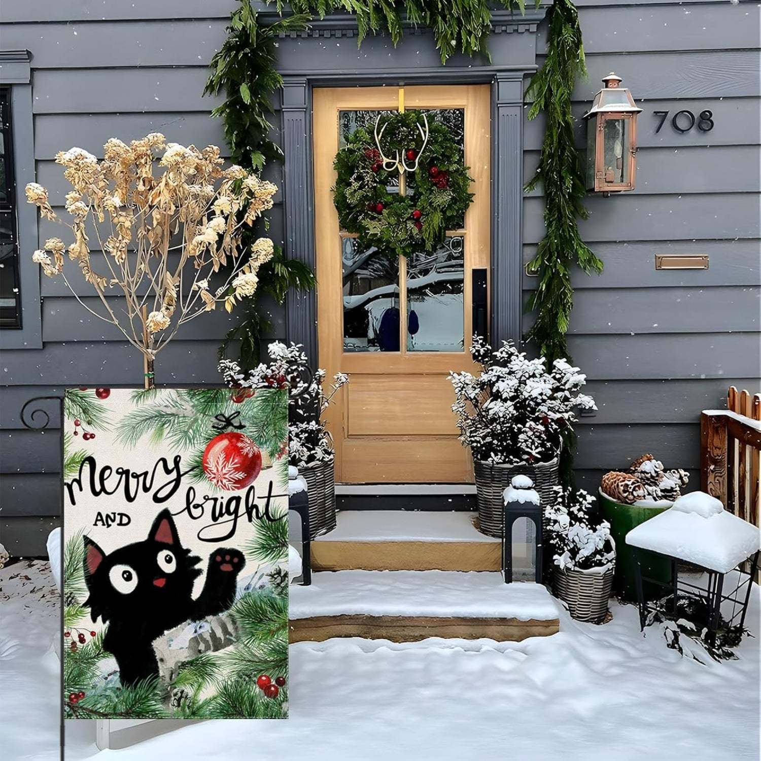 Christmas Themed Garden Flags For Yard Decoration-Globe Flags