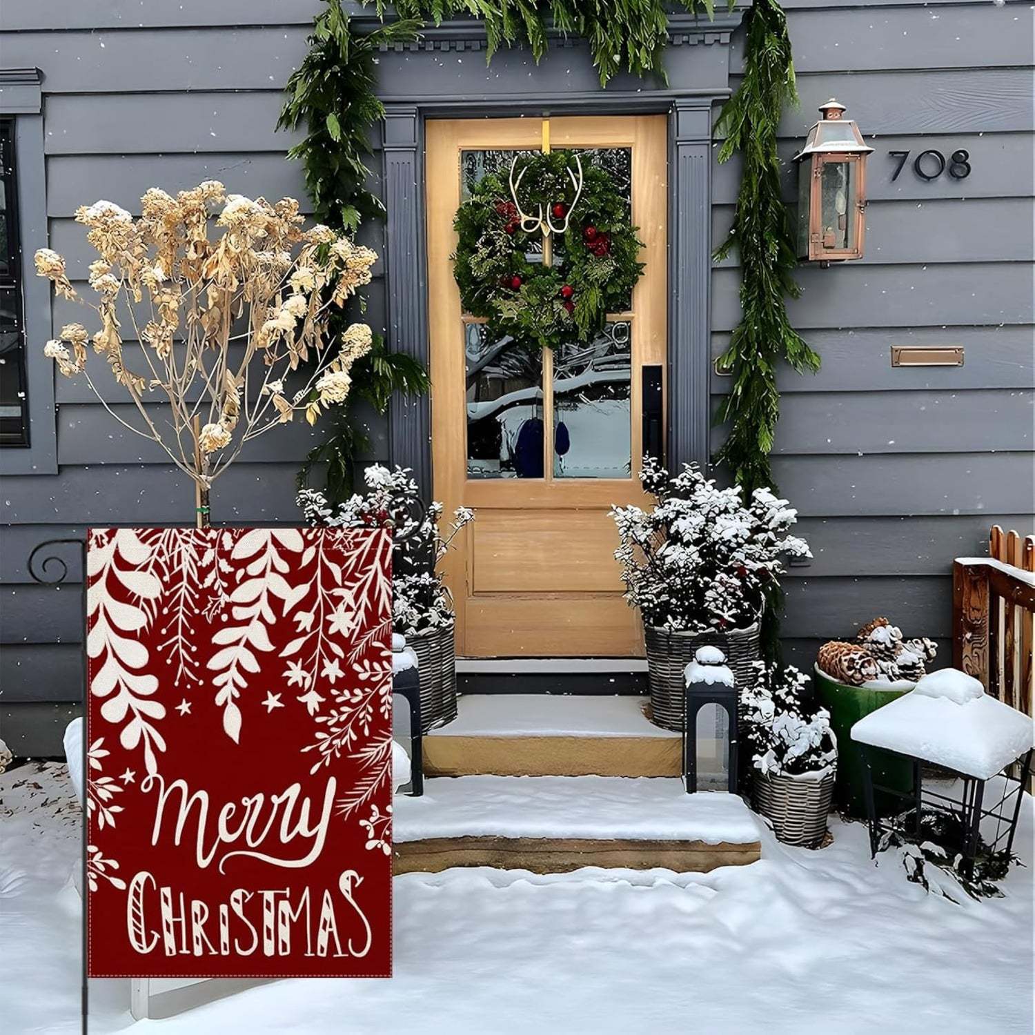 Christmas Holiday Themed Garden Flags-Globe Flags