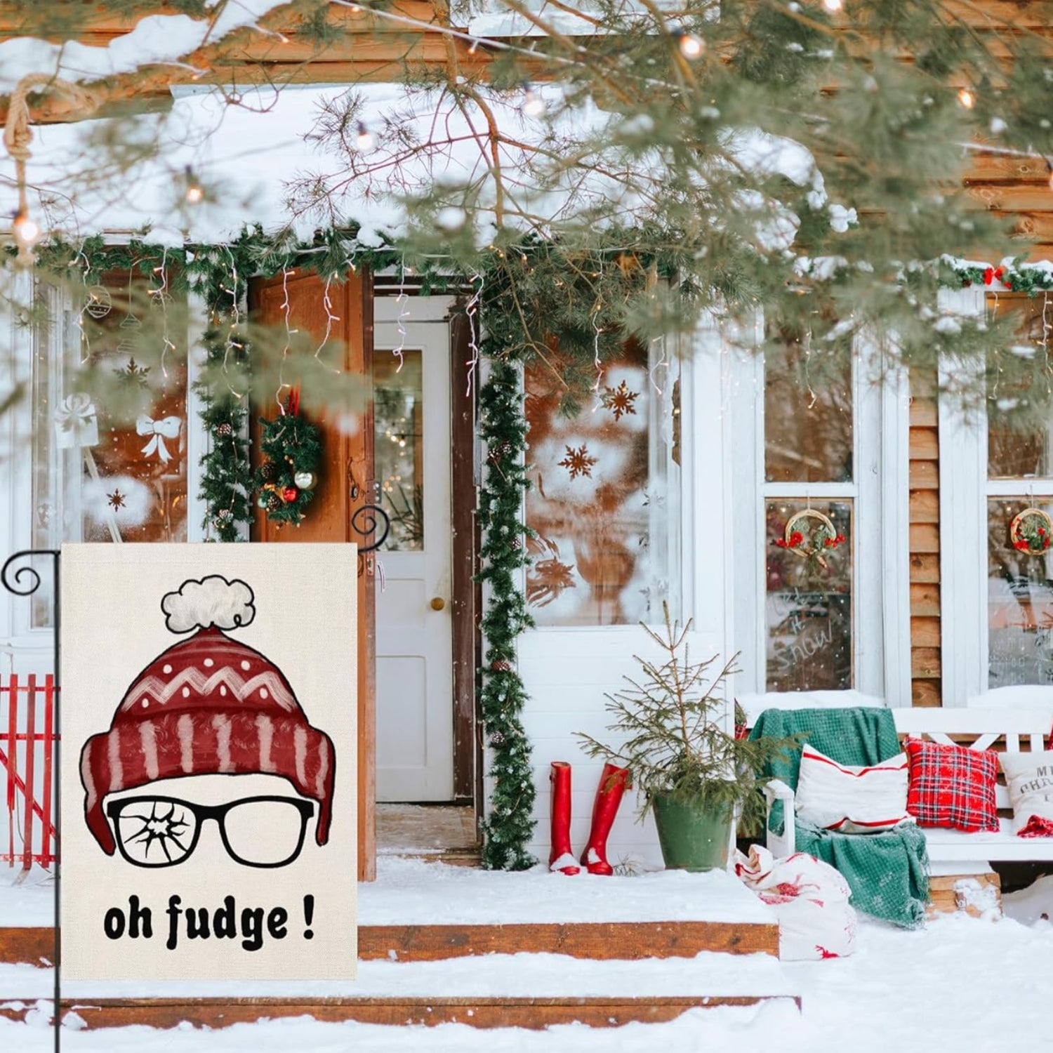 Christmas Holiday Themed Garden Flags-Globe Flags