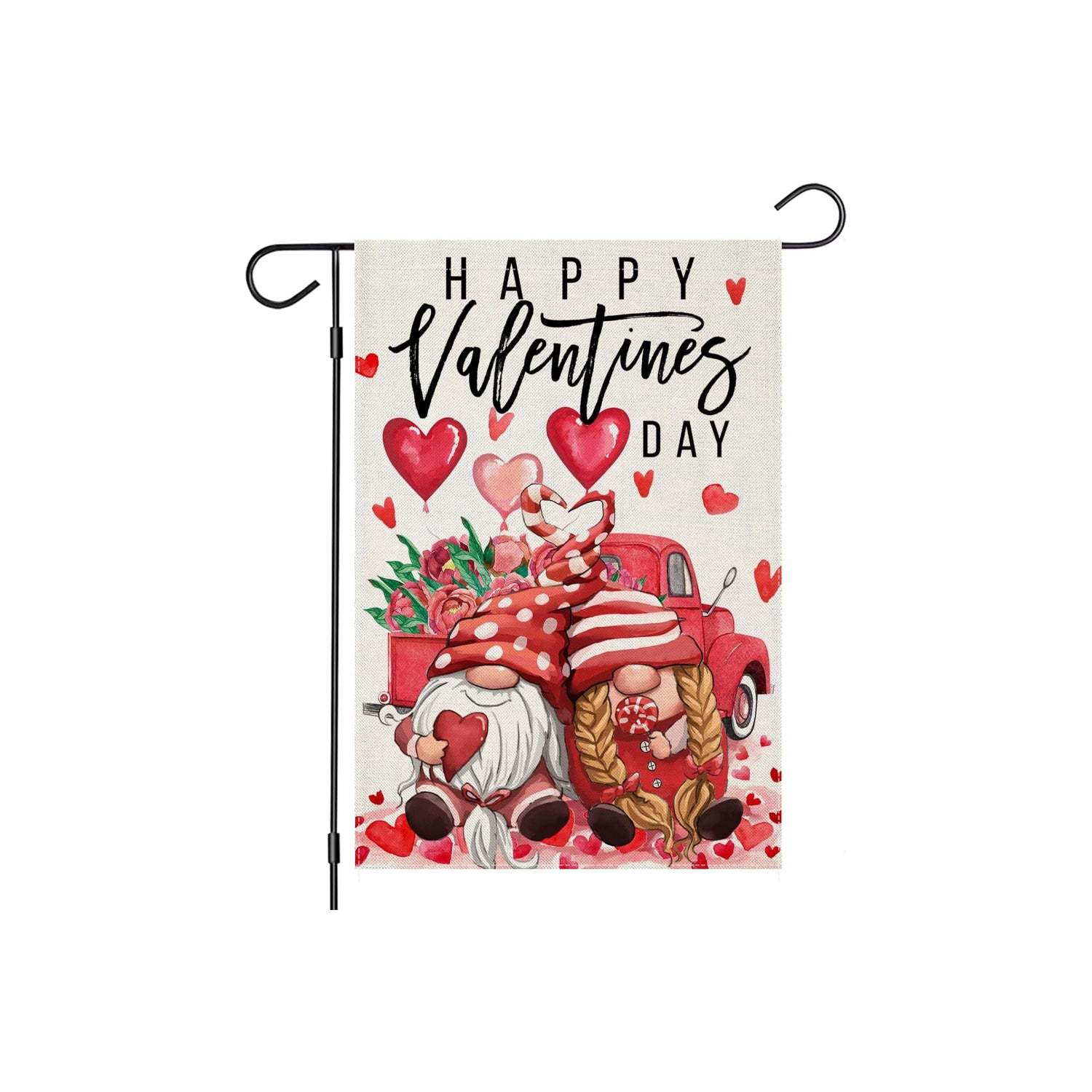 Happy Valentines Day Patterned Flag For Outdoor Decor-Globe Flags