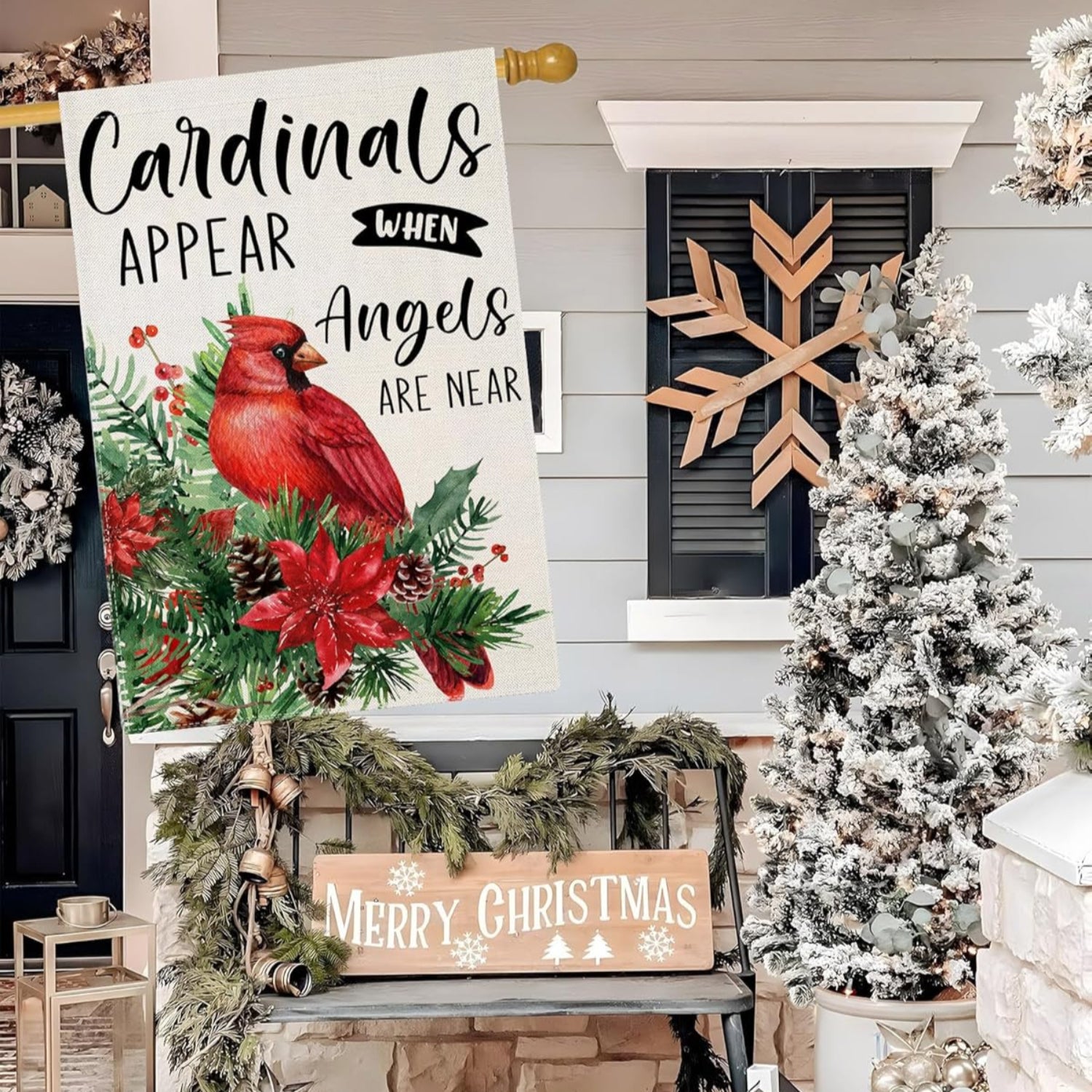 Christmas Birds Printed Yard Flag-Globe Flags