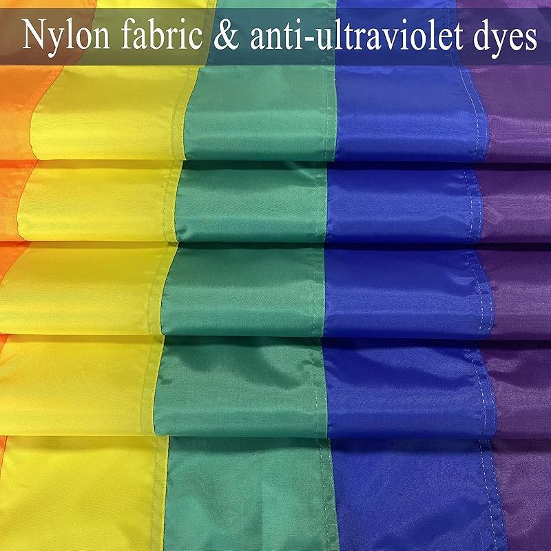 Rainbow Pride Outdoor Flag – Durable Nylon with Sewn Stripes-Globe Flags