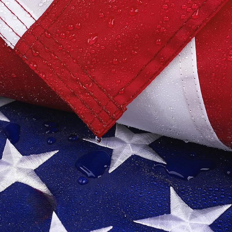 Patriotic Outdoor Flag Durable – Embroidered Stars and Strong Stripes - front view on white background