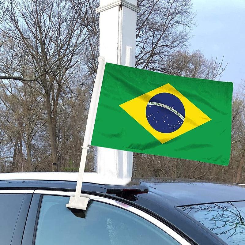 Brazil Window Mounted Flag-Globe Flags