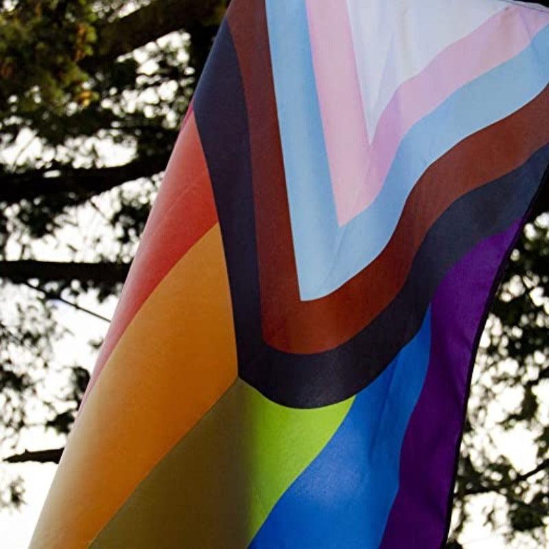 Pride Rainbow Vibrant Flag – Banner for Indoor & Outdoor Display banner in use setting