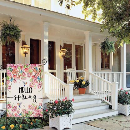 Hello Spring Print Welcome Sign For Garden Decoration-Globe Flags