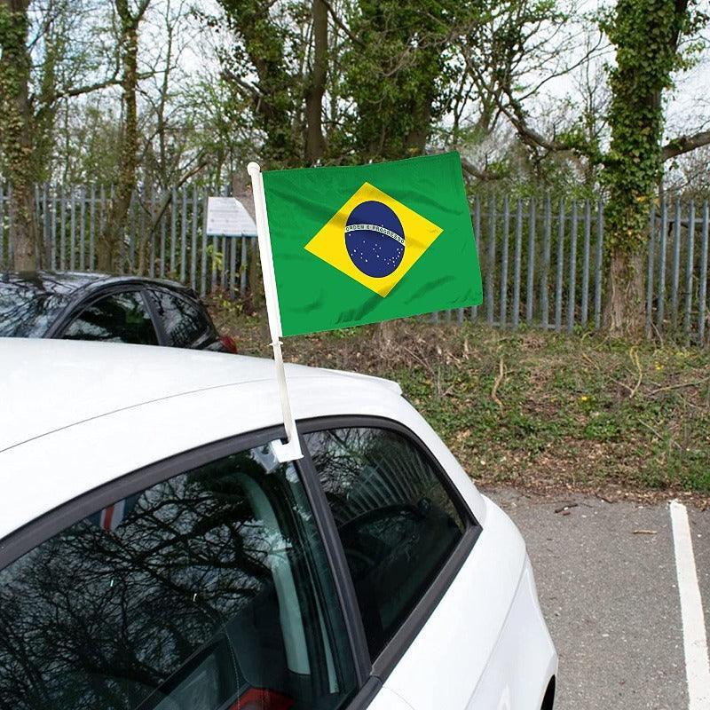 Brazil Window Mounted Flag-Globe Flags