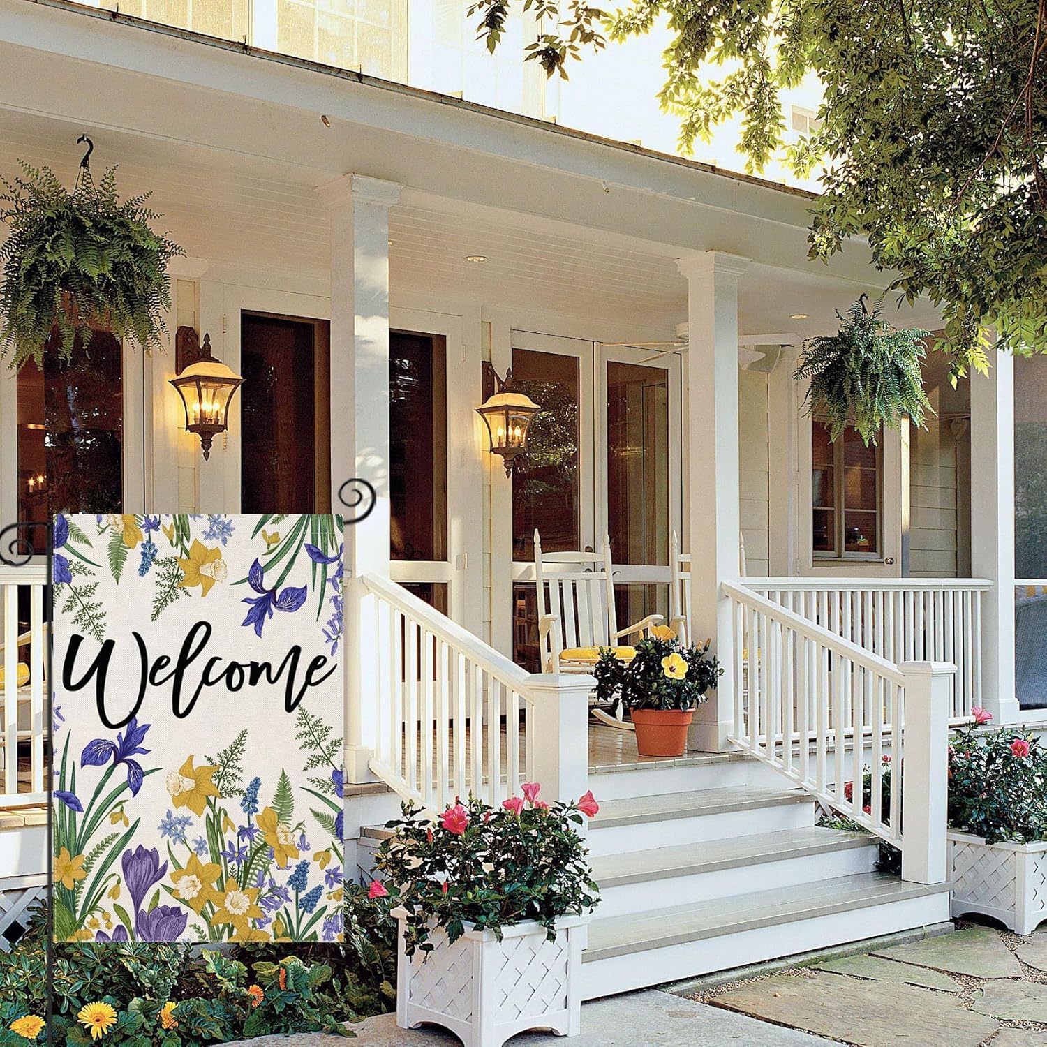 Floral Themed Decorative Yard Banner-Globe Flags