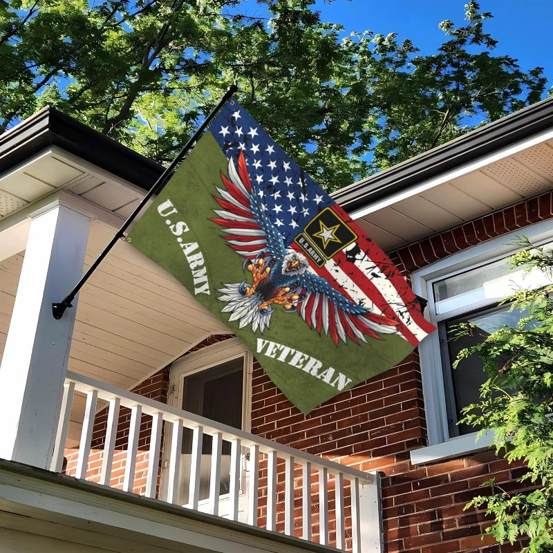 US Army Veteran Double Sided Garden Flag With Eagle Design-Globe Flags