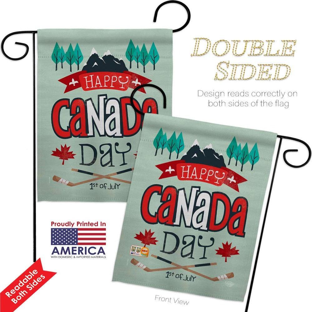 Canada Day Garden Flag close-up showing double-sided print quality
