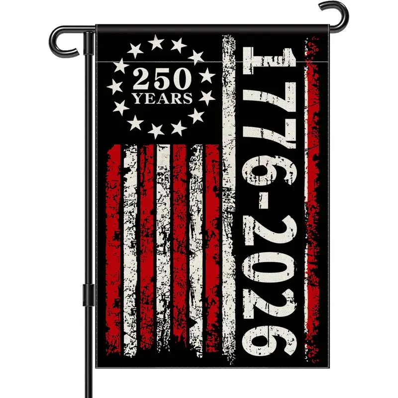 American 250th Anniversary Garden Flag - 250th Birthday Edition (1776-2026) with Stars & Stripes House Flag, Durable Fade-Resistant Outdoor Decoration for 4th of July, Patriotic Yard Sign