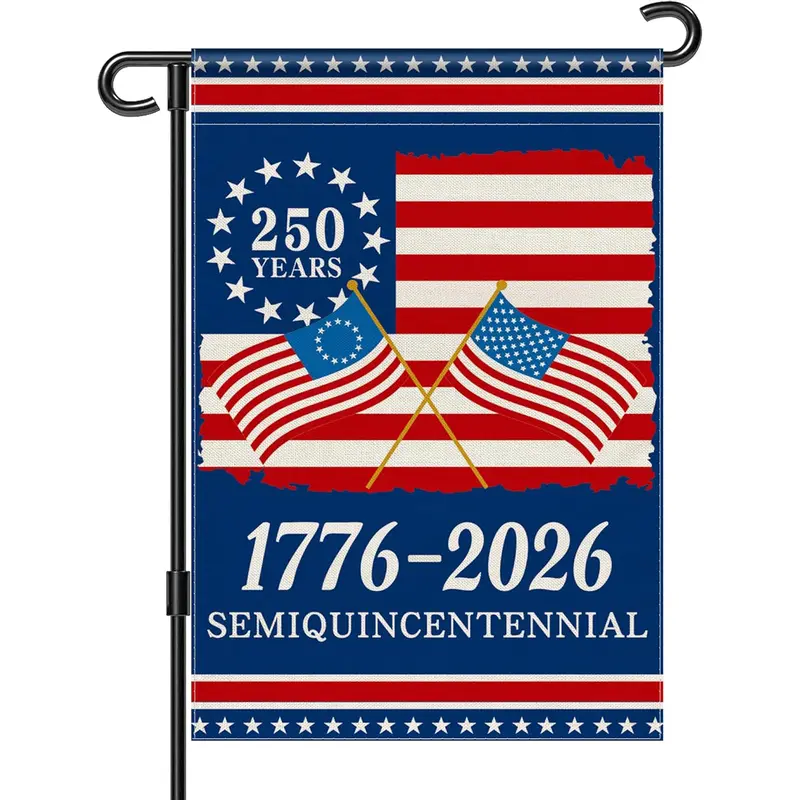 American 250th Anniversary Garden Flag - 250th Birthday Edition (1776-2026) with Stars & Stripes House Flag, Durable Fade-Resistant Outdoor Decoration for 4th of July, Patriotic Yard Sign