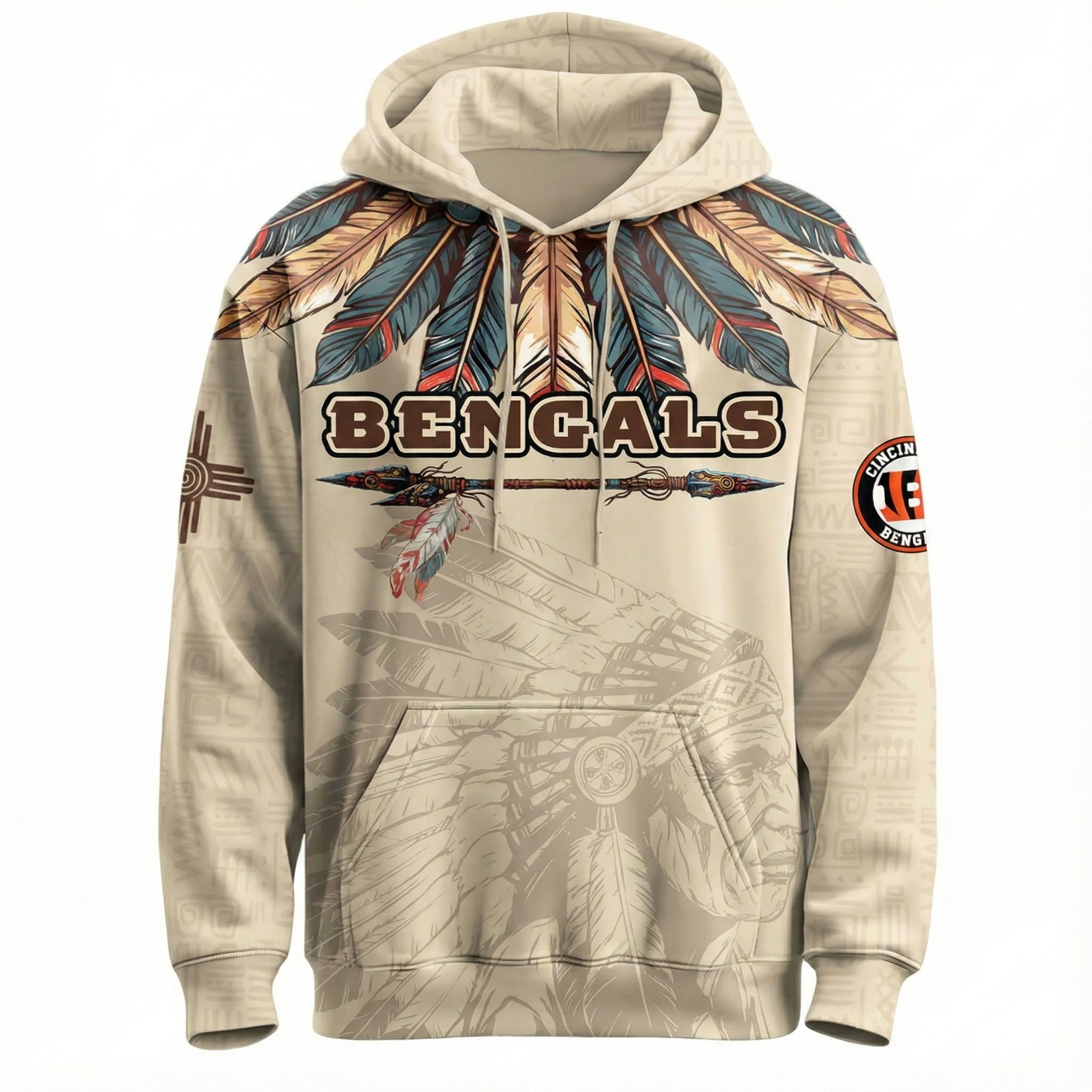 Native Heritage Themed Inspired Carolina Panthers Football Fan Pullover Hoodie
