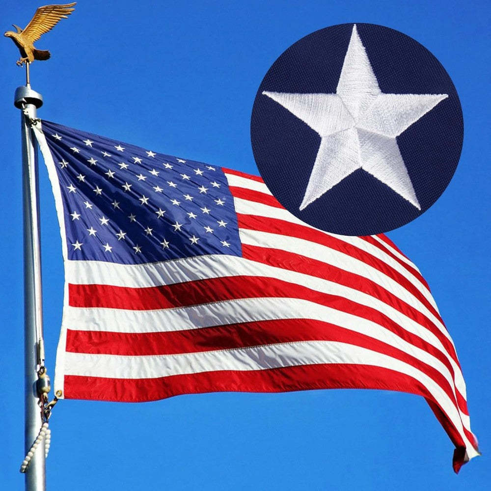 Patriotic Embroidered American Flag-Globe Flags