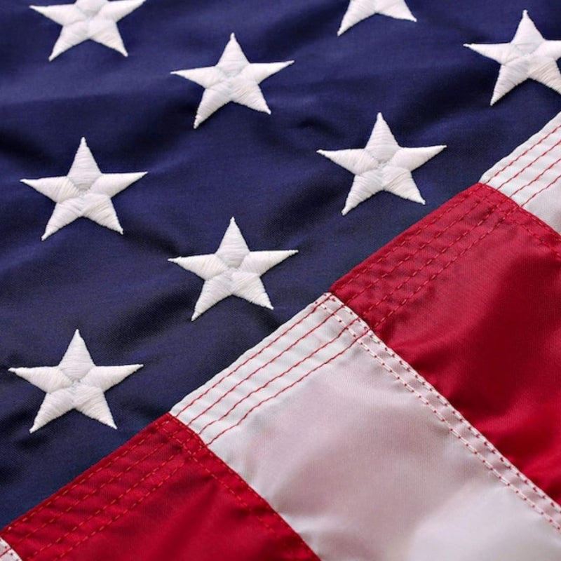 Embroidered Stars And Stripes American Flag Pack Of 3 - front view on white background