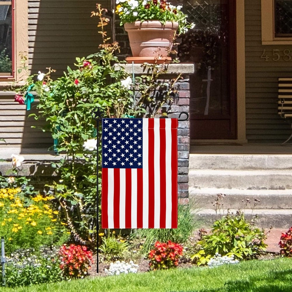 4th Of July Patriotic Garden Flag For Outdoor Display close-up showing double-sided print quality