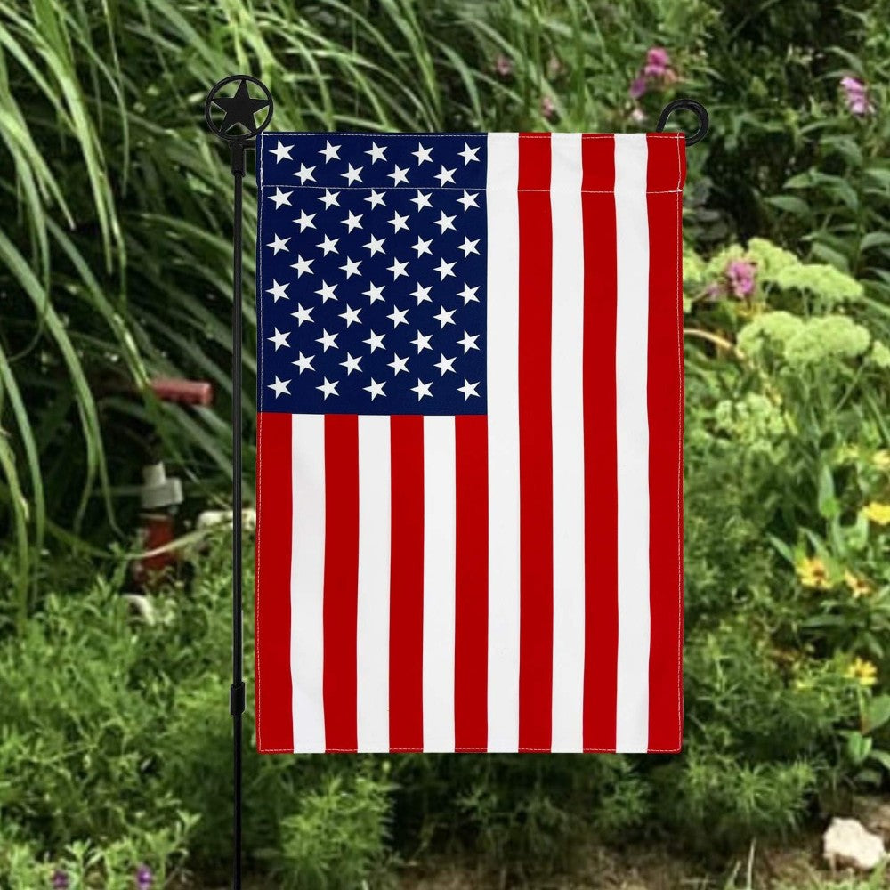 4th Of July Patriotic Garden Flag For Outdoor Display in garden yard setting