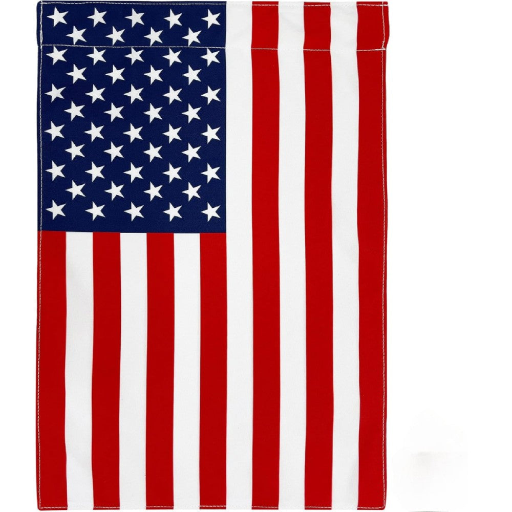4th Of July Patriotic Garden Flag For Outdoor Display displayed outdoors on garden stake