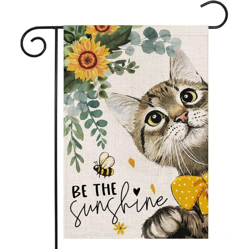 Sunshine Printed Summer Cat Garden Flag-Globe Flags