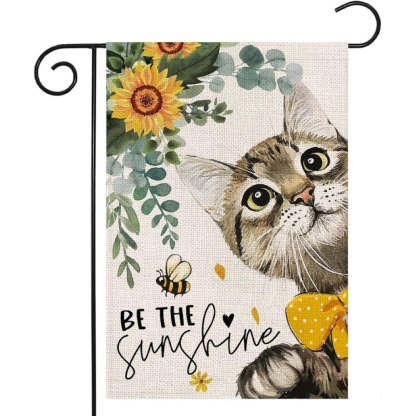 Sunshine Printed Summer Cat Garden Flag-Globe Flags