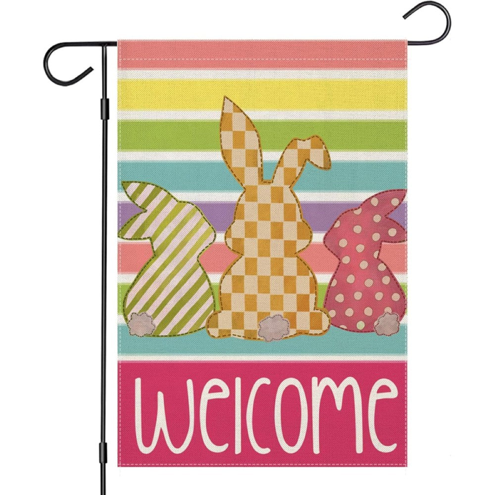Colorful Spring Decor Printed Easter Bunny Garden Flag-Globe Flags