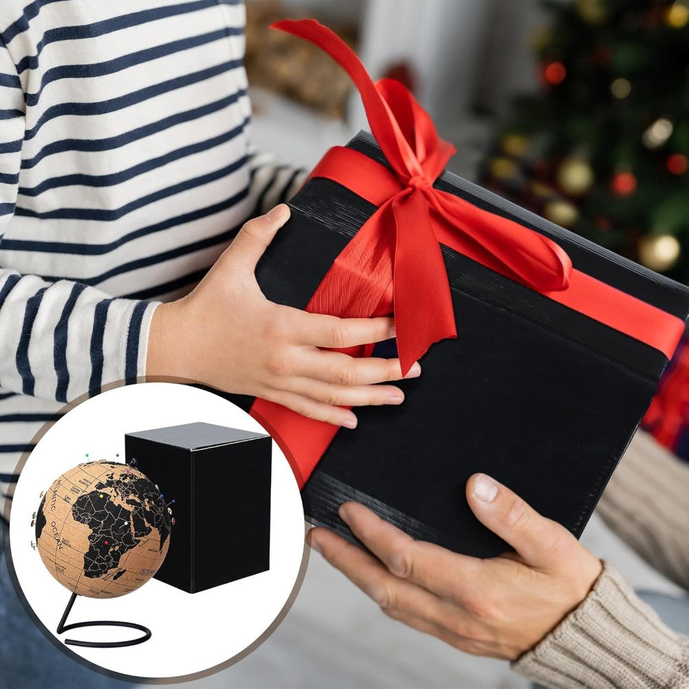 Cork Themed Travel Globe – Interactive Educational Globe with Pins-Globe Flags