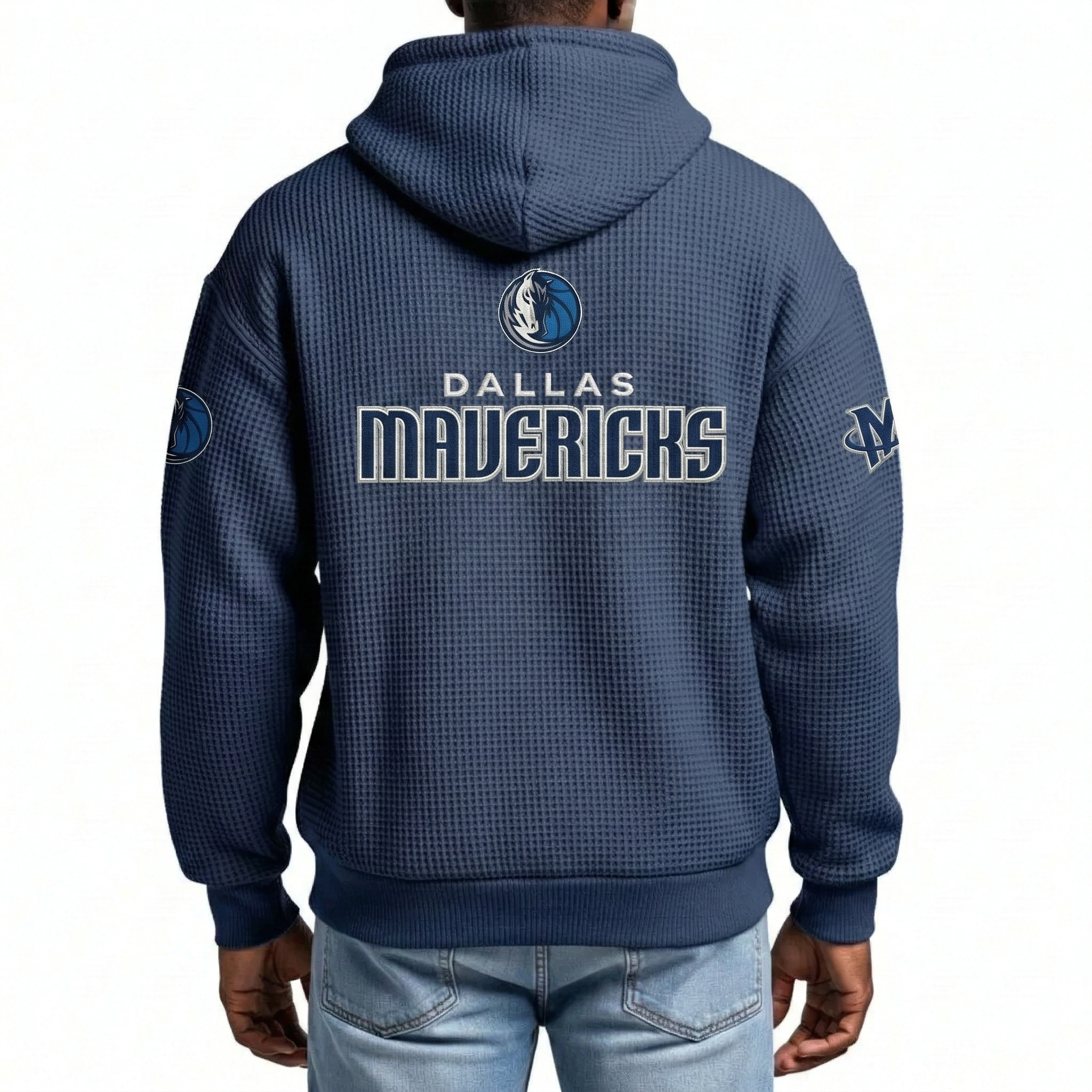 Dallas Mavericks EST 1980 Printed Waffle Quarter Zip Basketball Fan Hoodie