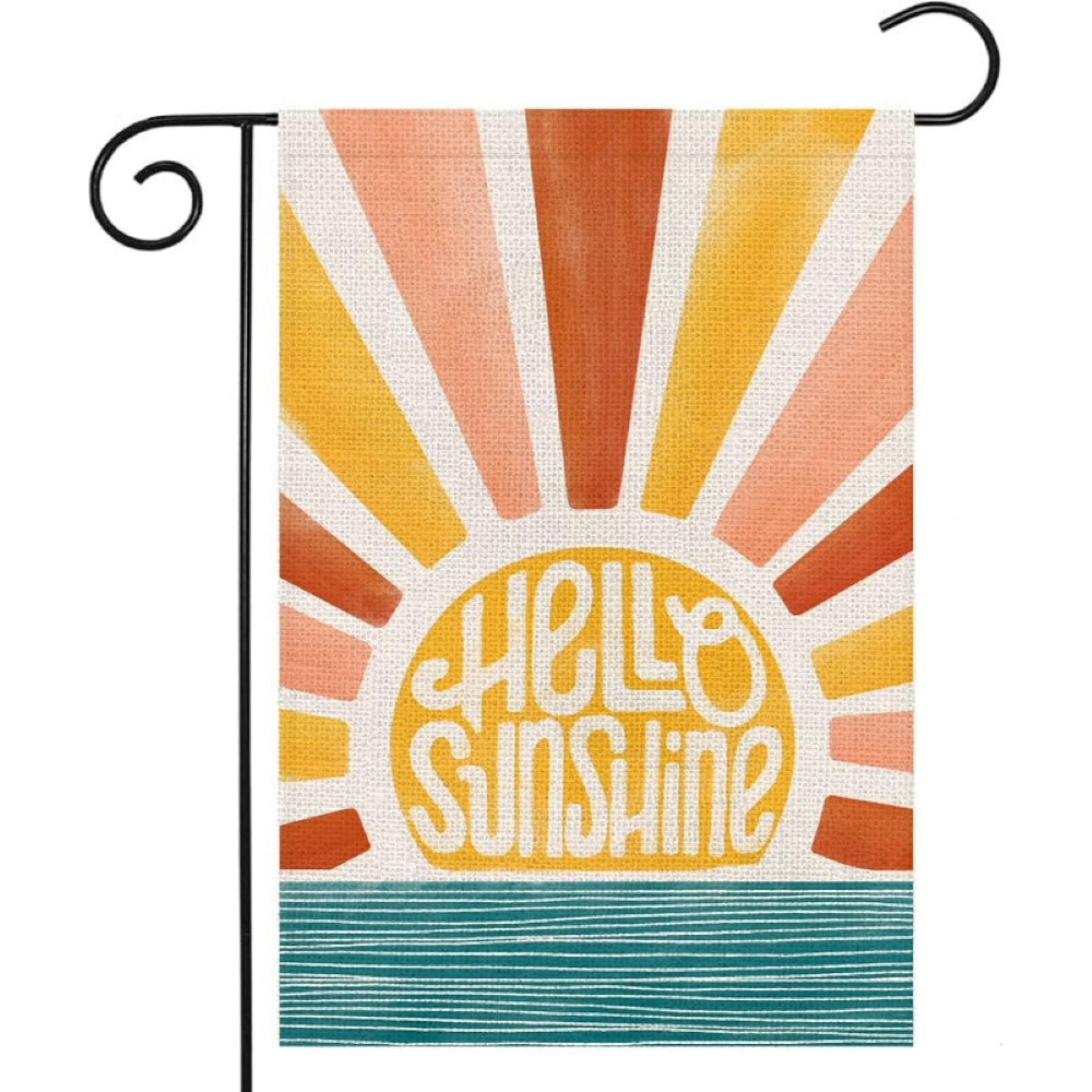 Double Sided Hello Sunshine Printed Garden Flag-Globe Flags