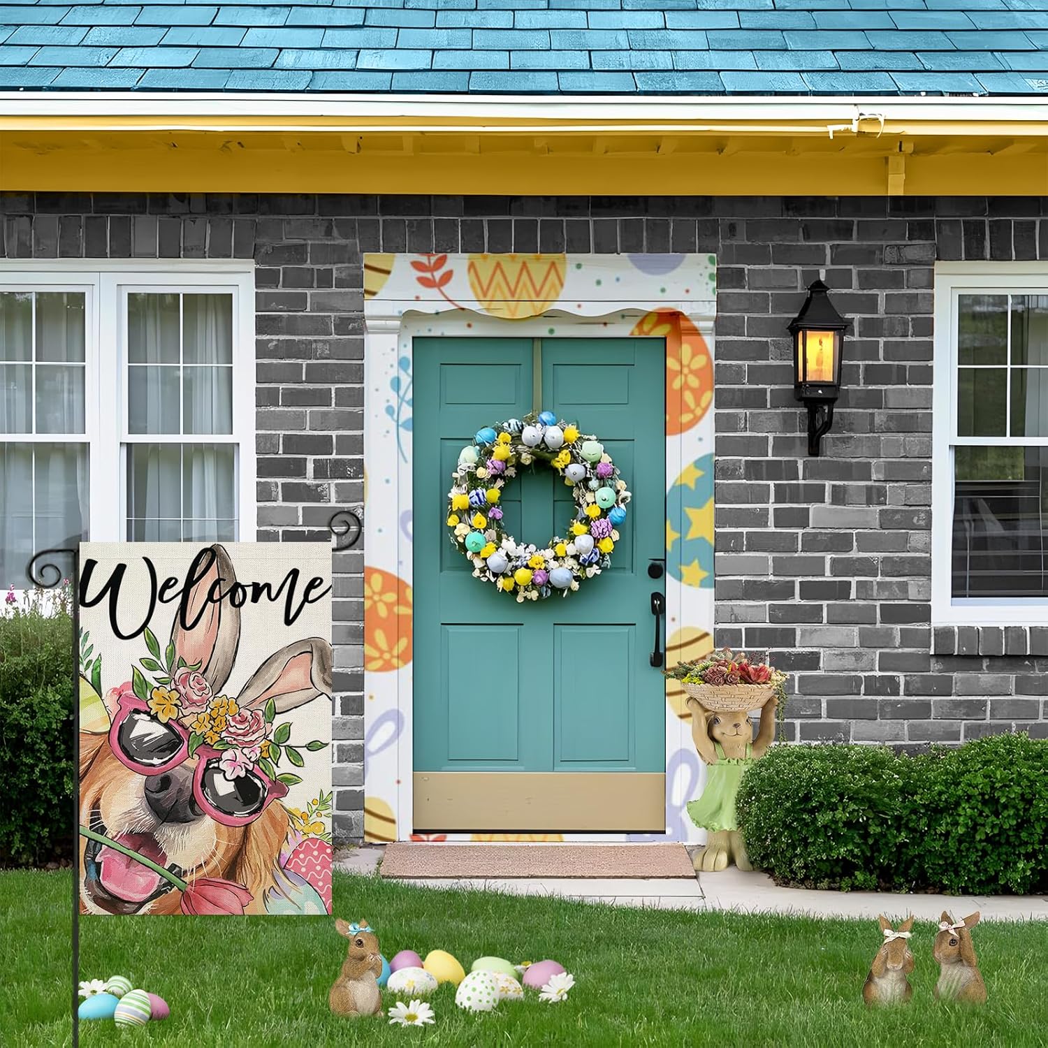 Double Sided Watercolor Golden Retriever Garden Flag fabric detail and color accuracy