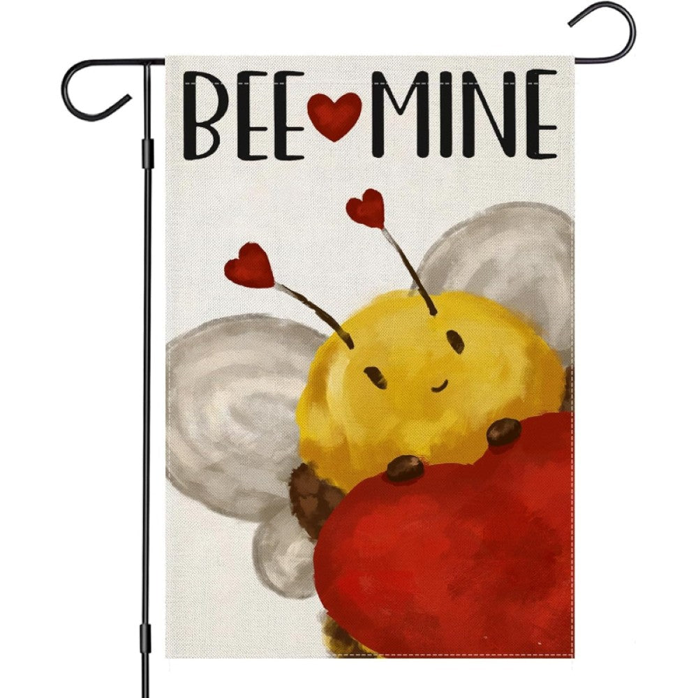 Weather Resistant Valentine Day Garden Flag displayed outdoors on garden stake
