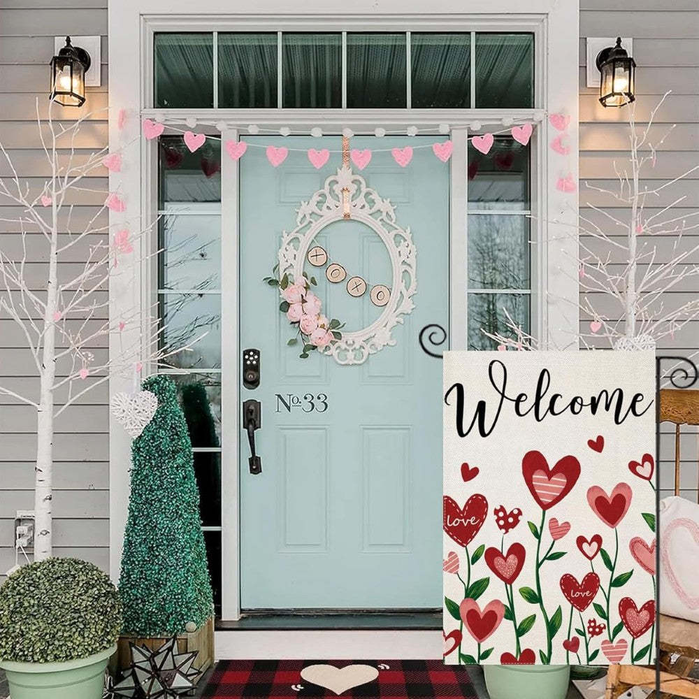 Weather Resistant Valentine Day Garden Flag-Globe Flags