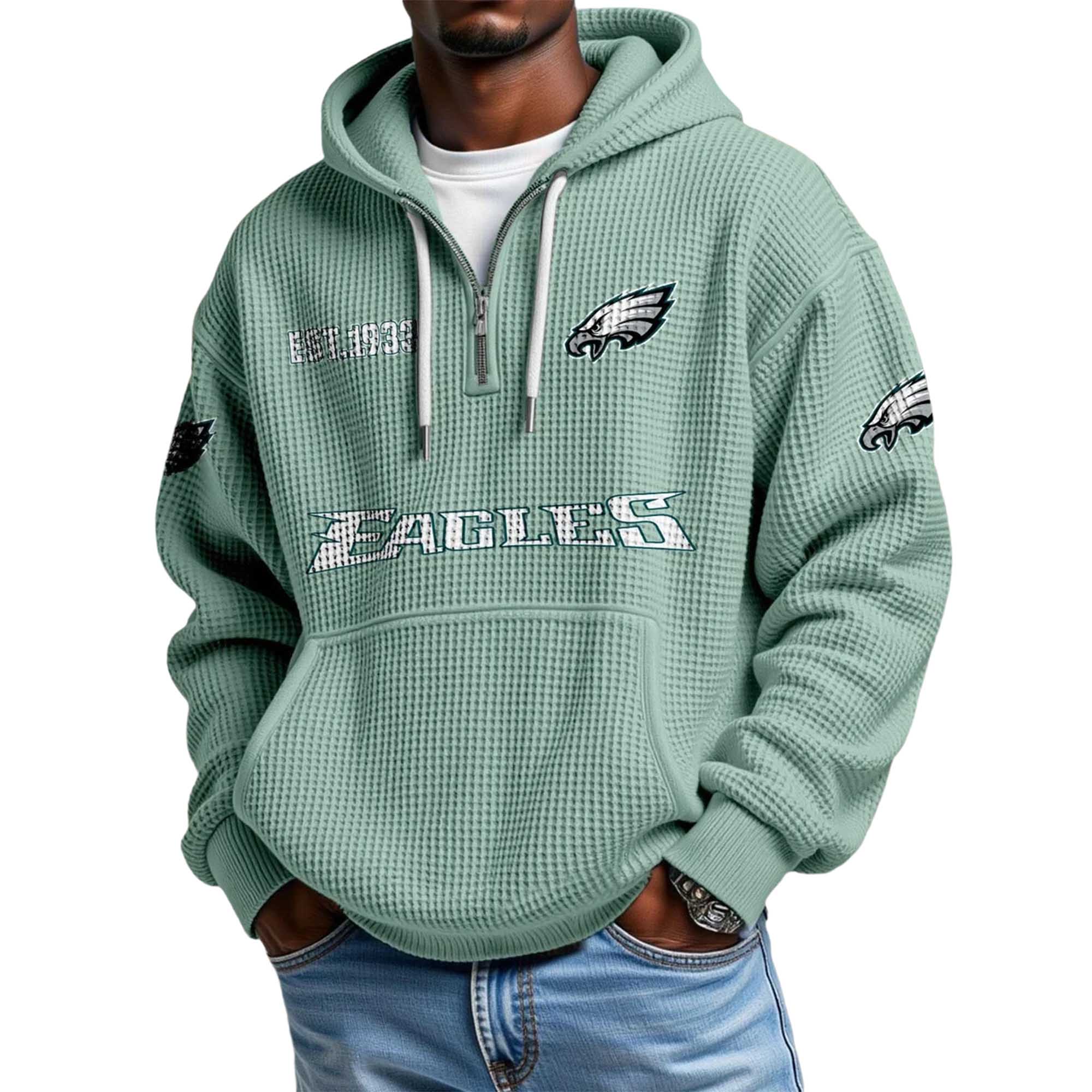 Eagles EST 1993 Waffle Quarter Zip Hoodie