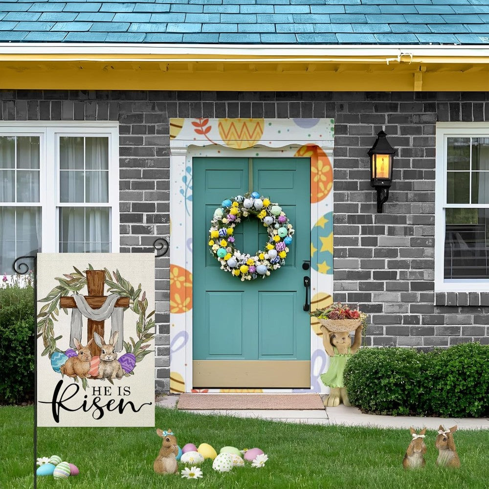 He Is Risen Printed Double Sided Designed Garden Flag-Globe Flags