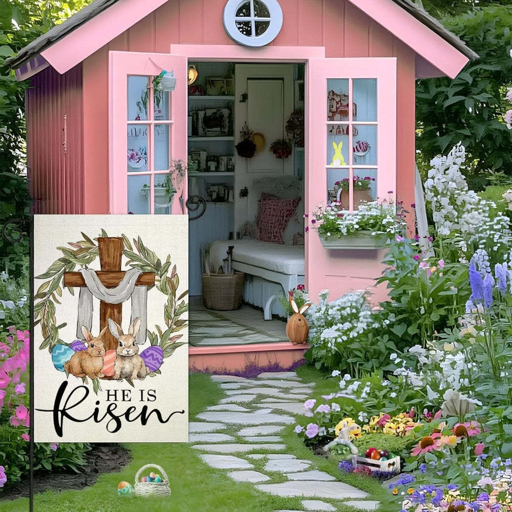 He Is Risen Printed Double Sided Designed Garden Flag-Globe Flags