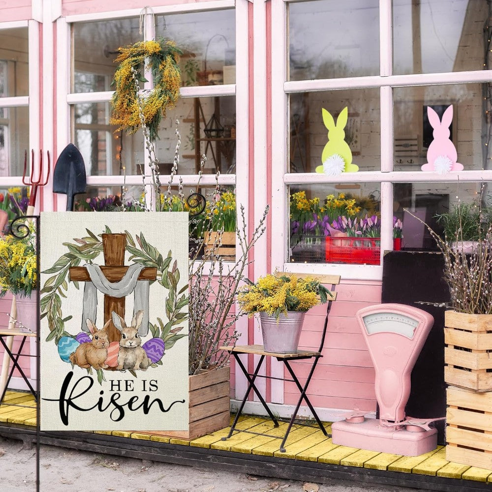 He Is Risen Printed Double Sided Designed Garden Flag-Globe Flags