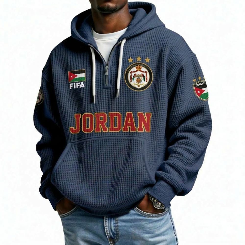 FIFA 2026 Jordan Printed Waffle Quarter Zip Football Fan Hoodie