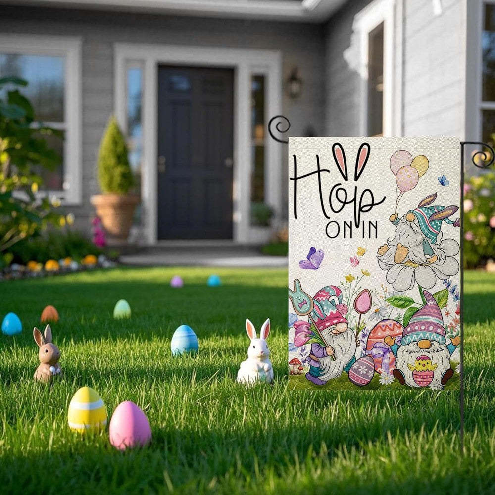 Funny HOP ON IN Printed Easter Garden Flag-Globe Flags