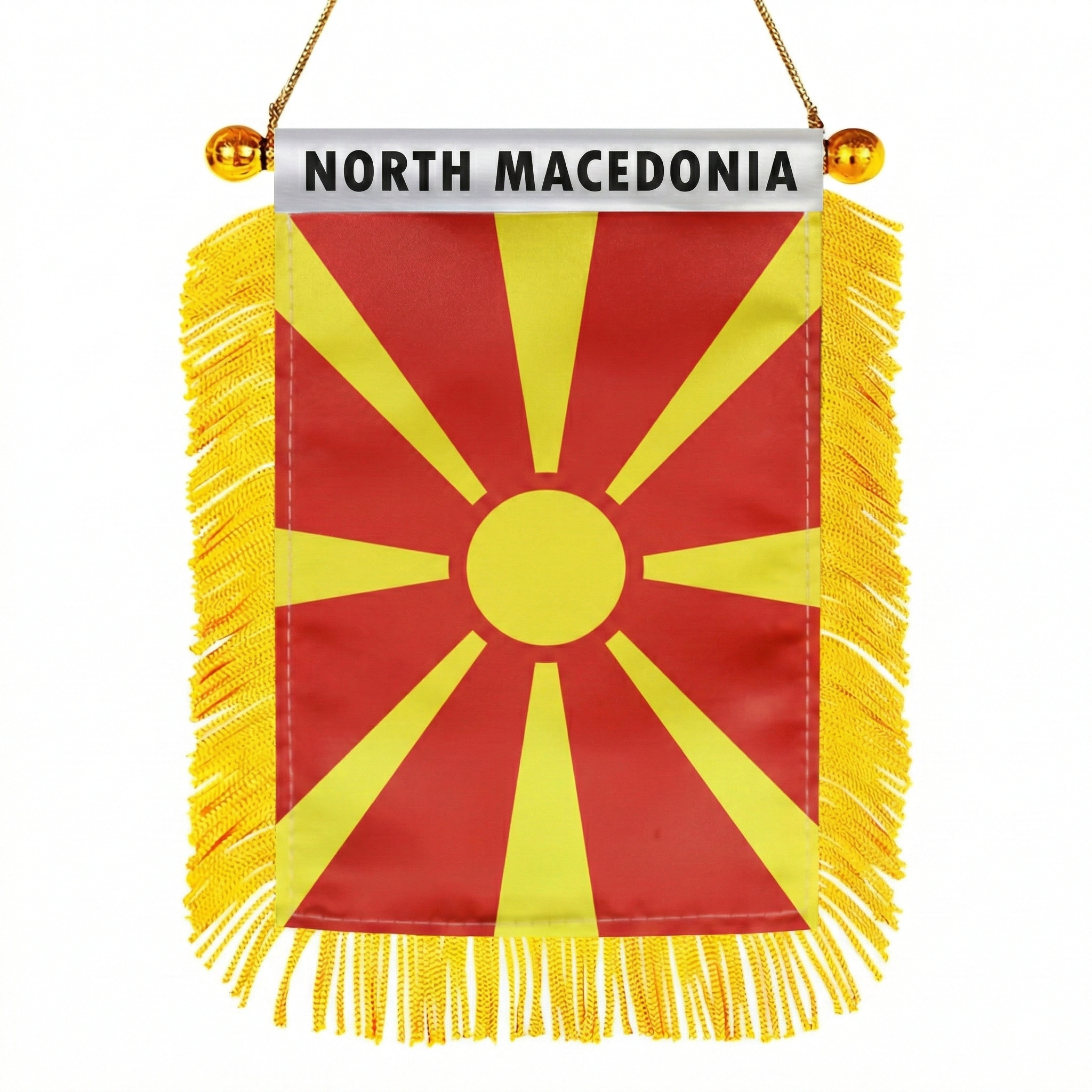 Official FIFA 2026 North Macedonia Car Window Mini Decorative Flag - product view