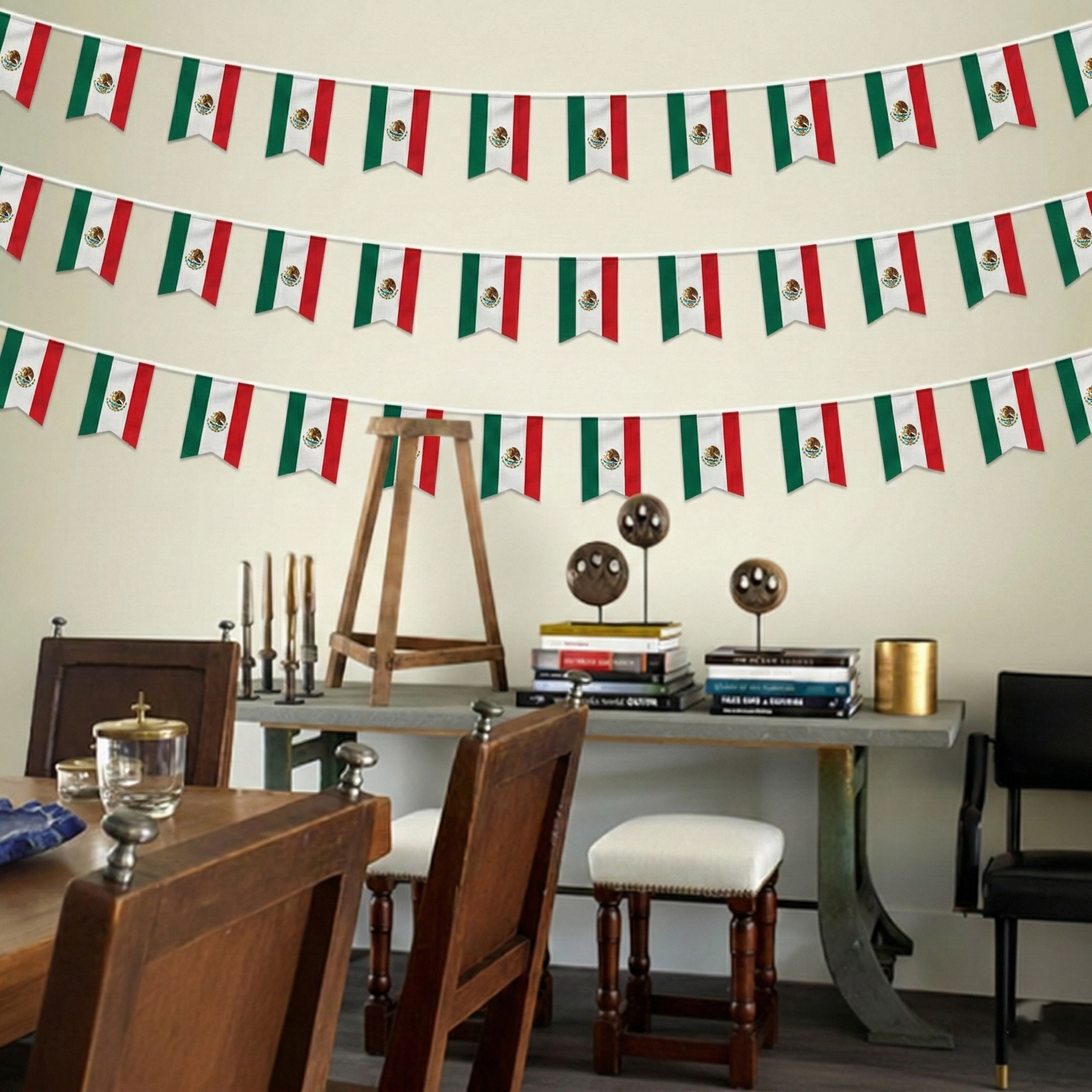 Official FIFA 2026 Mexico Flag Banner close-up showing fabric and print quality