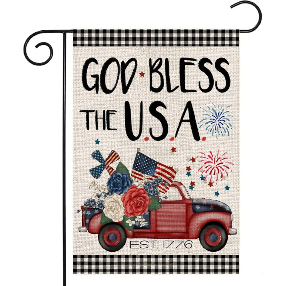 God Bless The USA Printed Garden Flag-Globe Flags