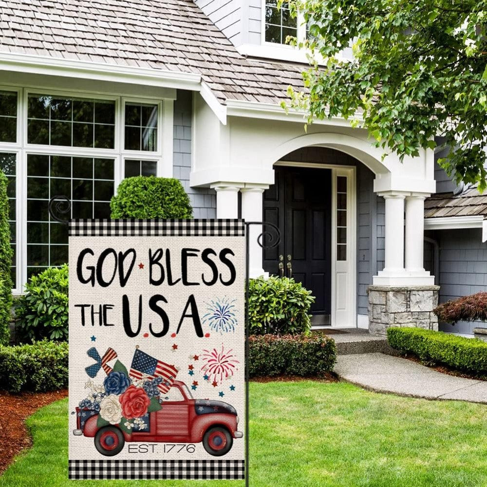 God Bless The USA Printed Garden Flag-Globe Flags